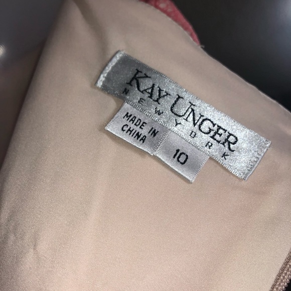 Kay Unger New York Pink Lace Overlay Dress Size 10 - Picture 7 of 7